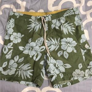 Caribbean Joe Olive Floral Board Shorts